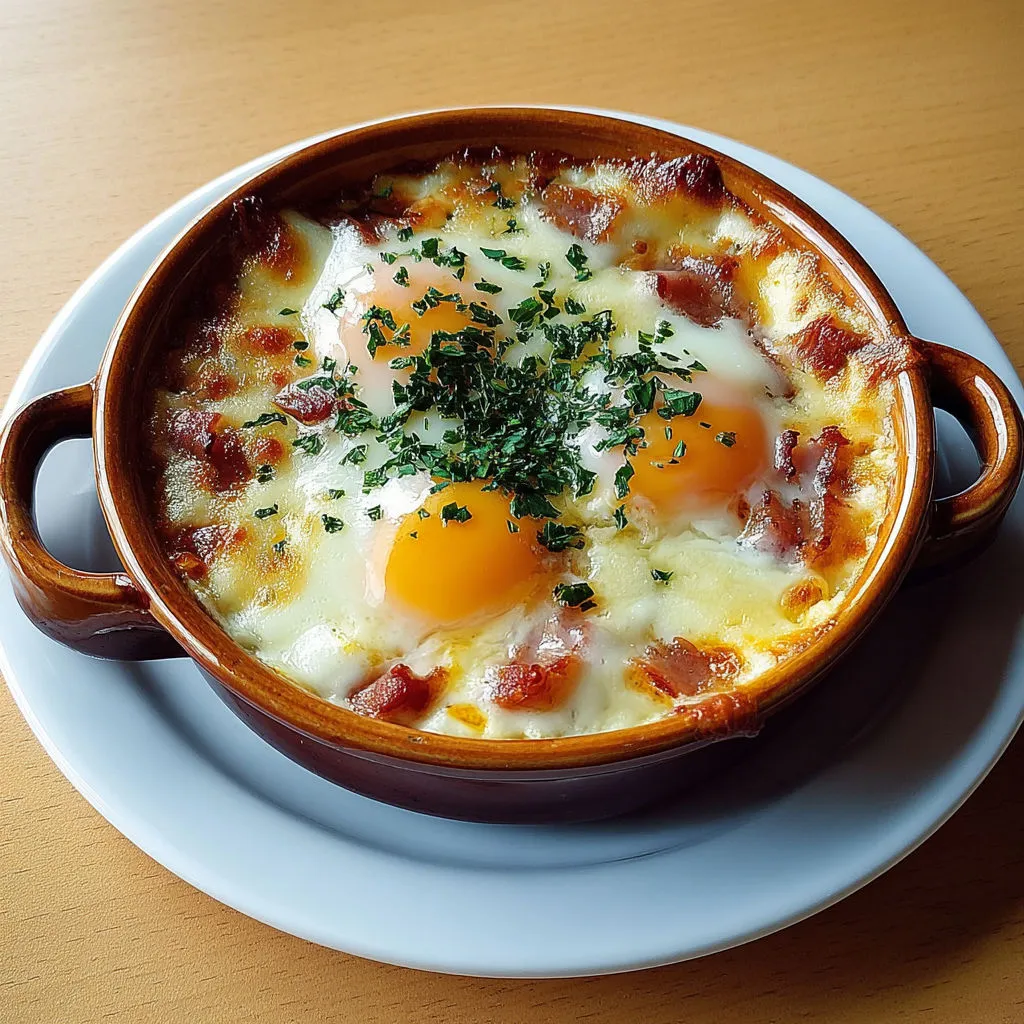 Brunch rustique œufs cocotte gratinés