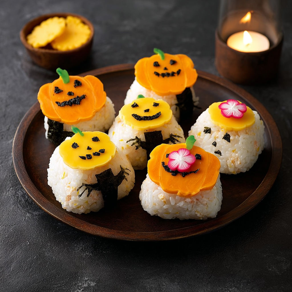 Bouchées Halloween Japon Onigiris Thon Mayo Citrouille