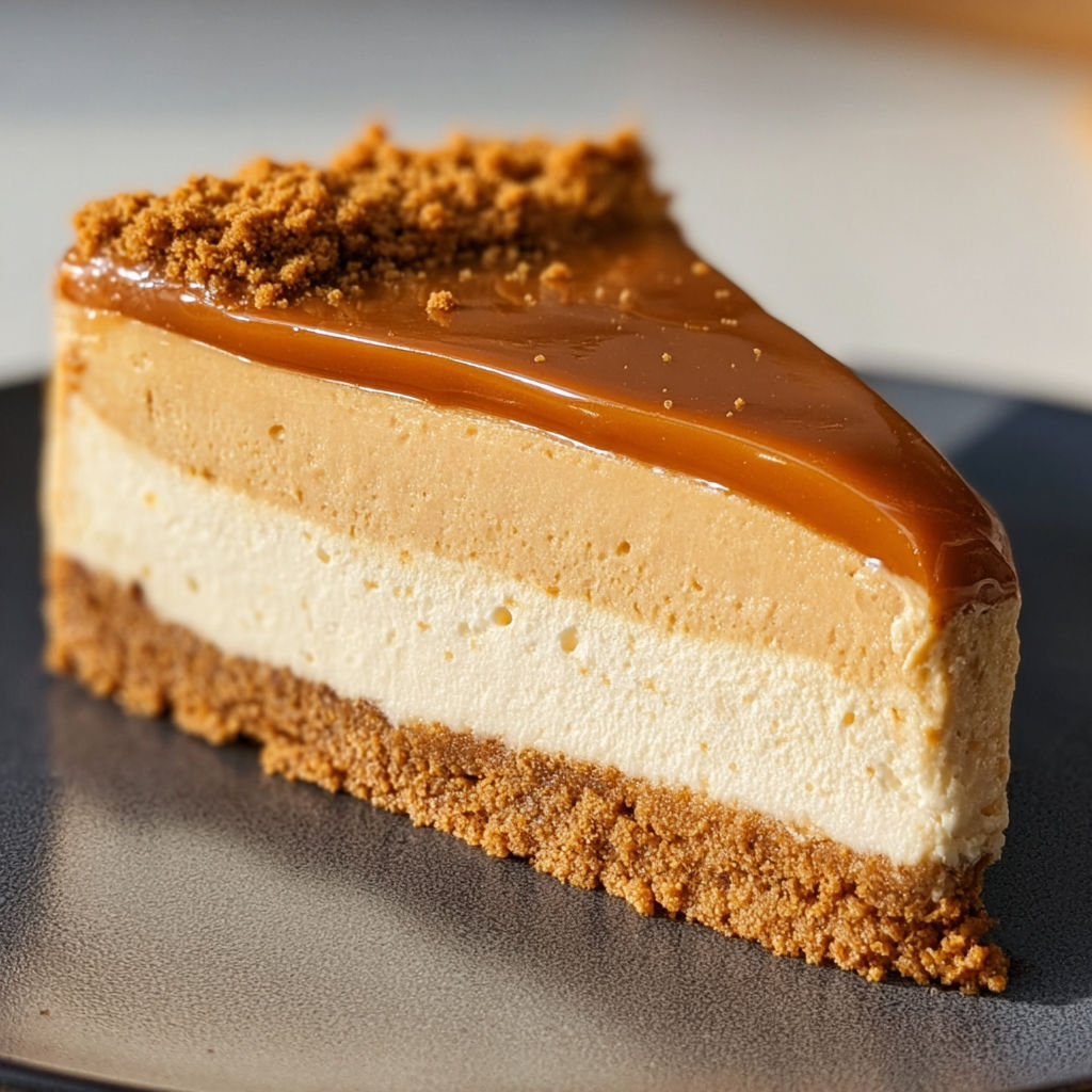 Cheesecake frais au spéculoos, ultra onctueux, hyper gourmand.