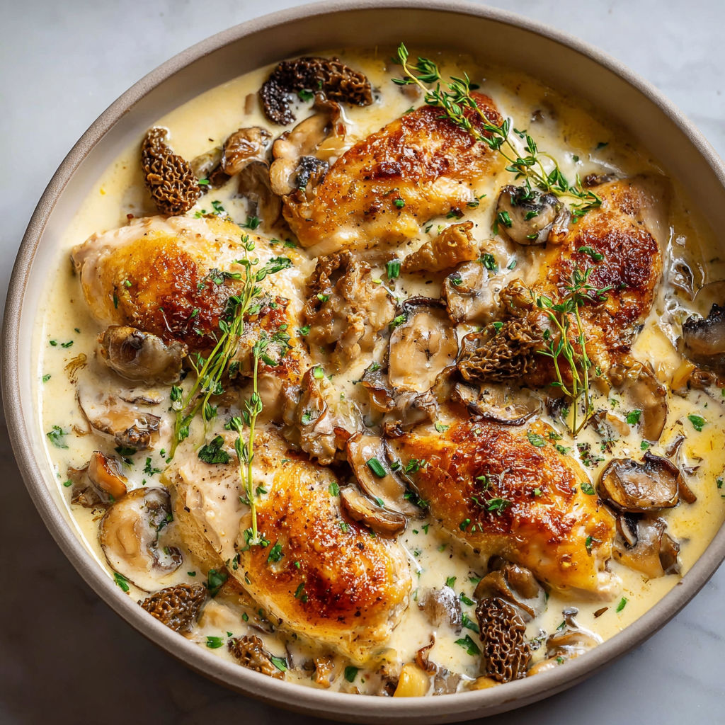 Suprêmes de Poulet aux Morilles façon Cassolettes Savoureuses.