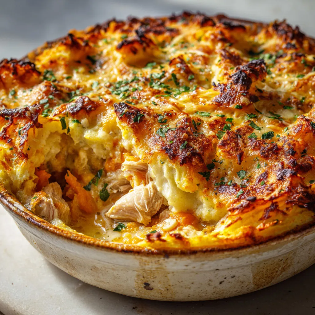 Parmentier Automnal au Poulet et Légumes Rôtis.