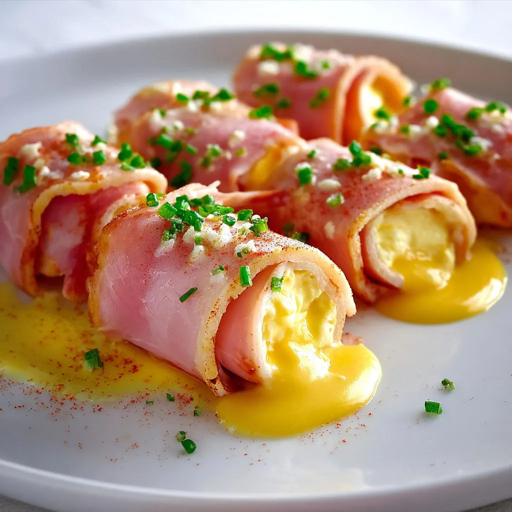 Œufs Mimosa roulés dans le jambon, apéro rapide et chic