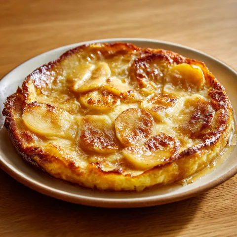 Gâteau Poêlé aux Pommes Moelleux et Doré.