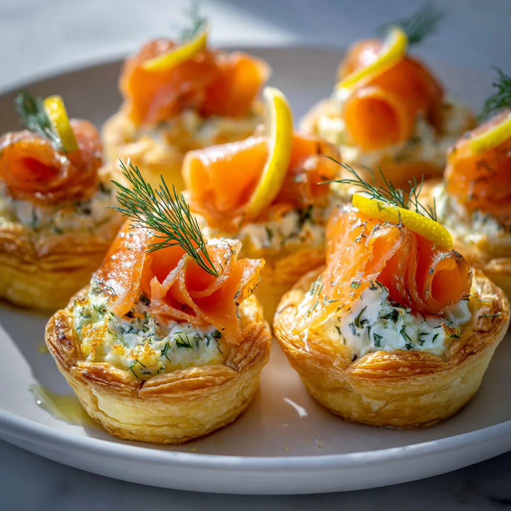 Bouchées apéritives fraîches saumon fromage.