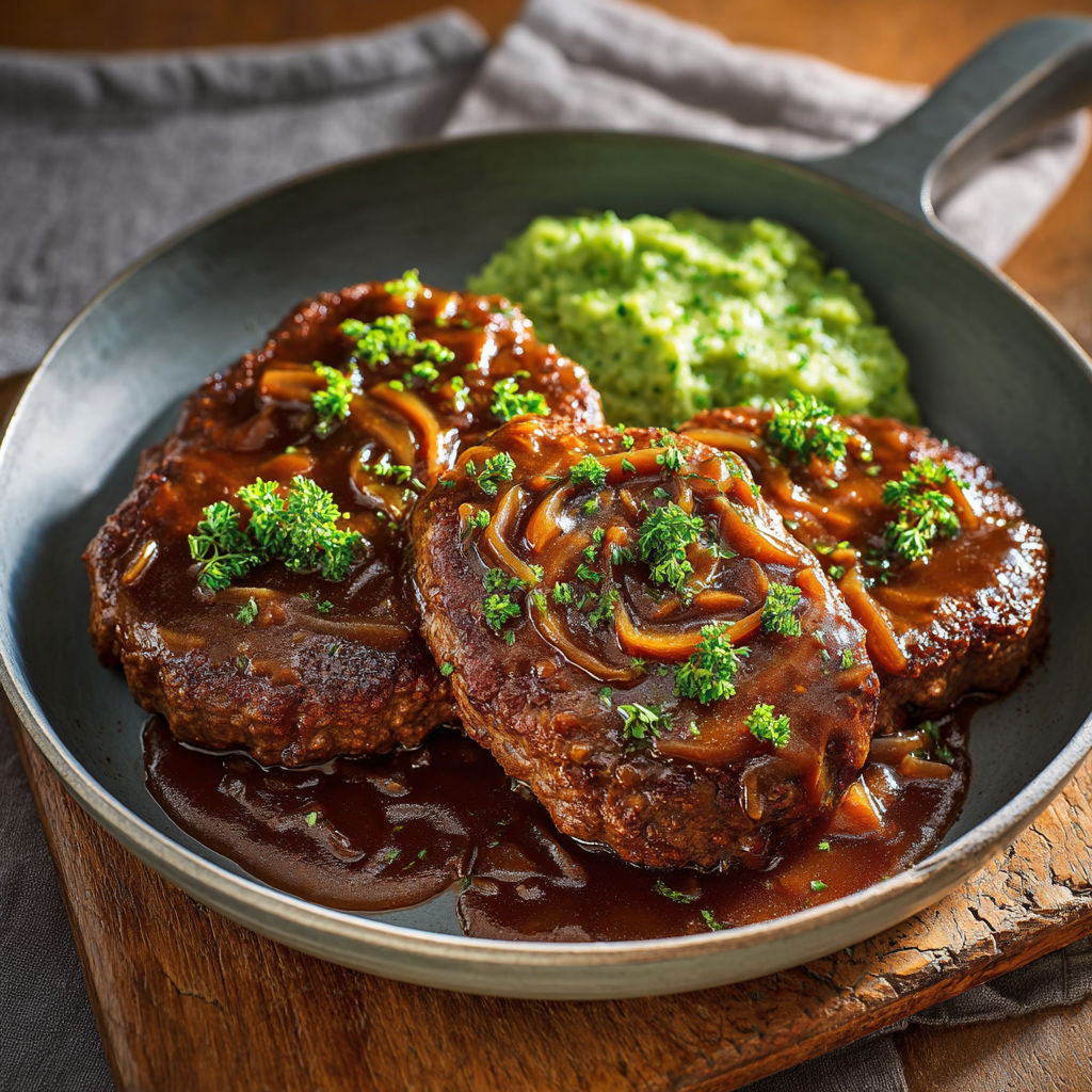 Steak Haché Gourmet au Marsala et Purée de Légumes.