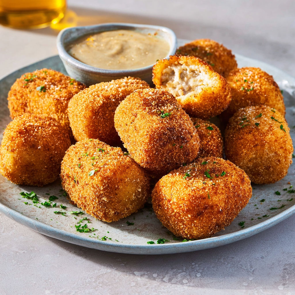 Croquettes super croustillantes au poulet et fromage italien.