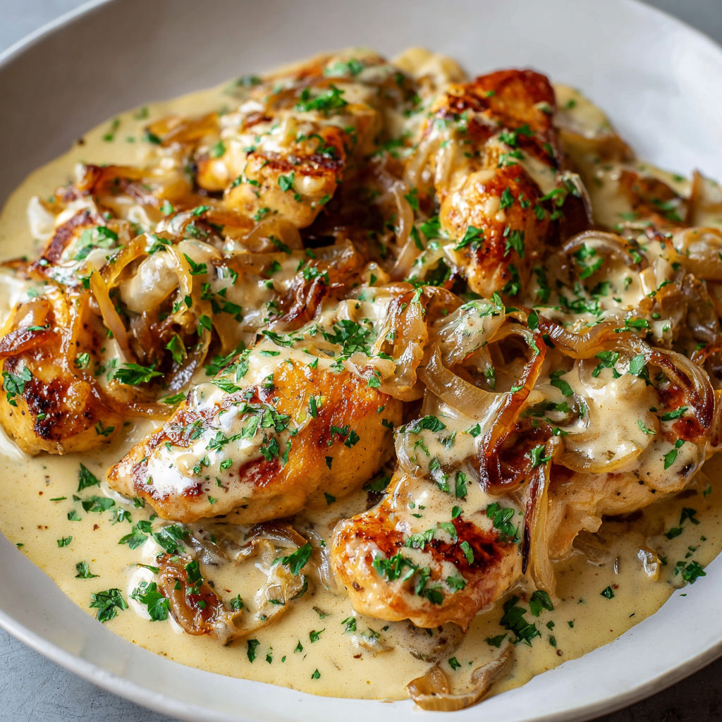 Poulet sauce bière crémeuse façon brasserie.