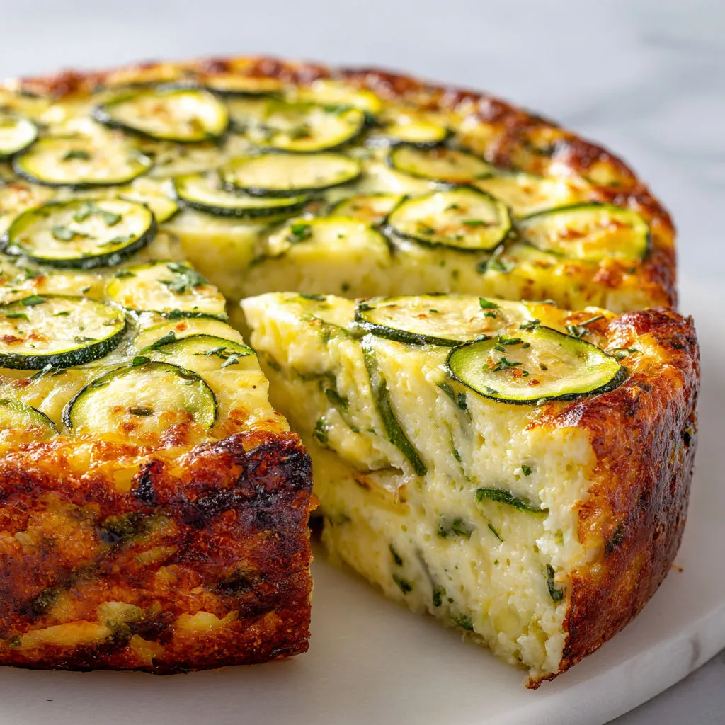 Flan salé, courgettes extra moelleuses et herbes.