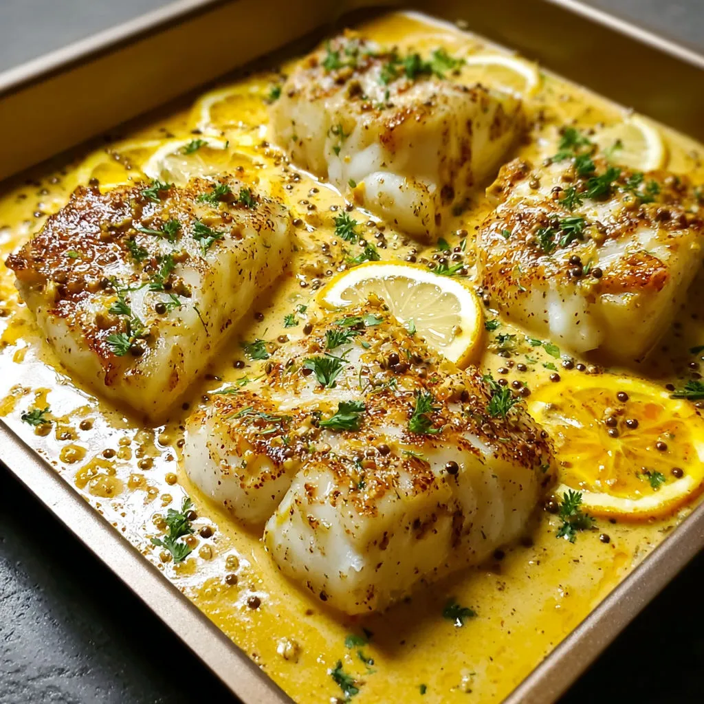 Cabillaud bien tendre nappé d'une sauce citron crème toute douce.