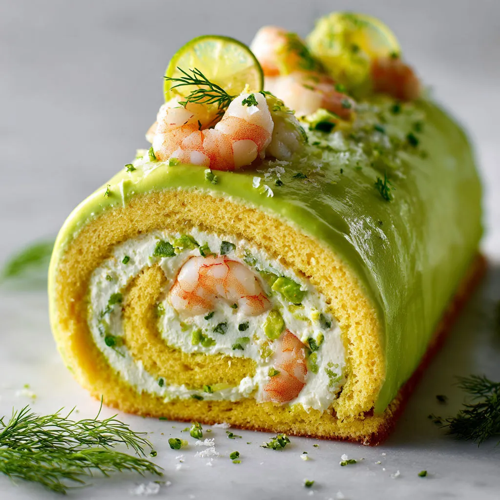 Roulé frais crevettes avocat et citron vert.