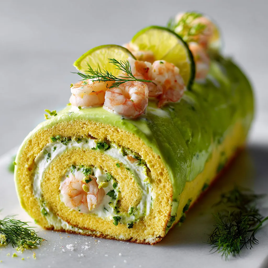 Roulé gourmand crevettes, avocat et touche de citron vert.