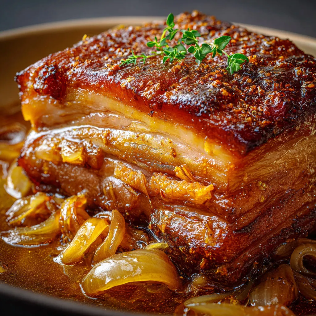 Cochon confit caramélisé à l’érable