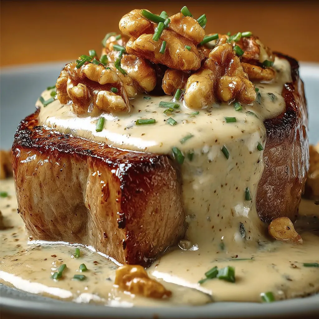 Filet mignon ultra crémeux et noix toastées qui craquent.
