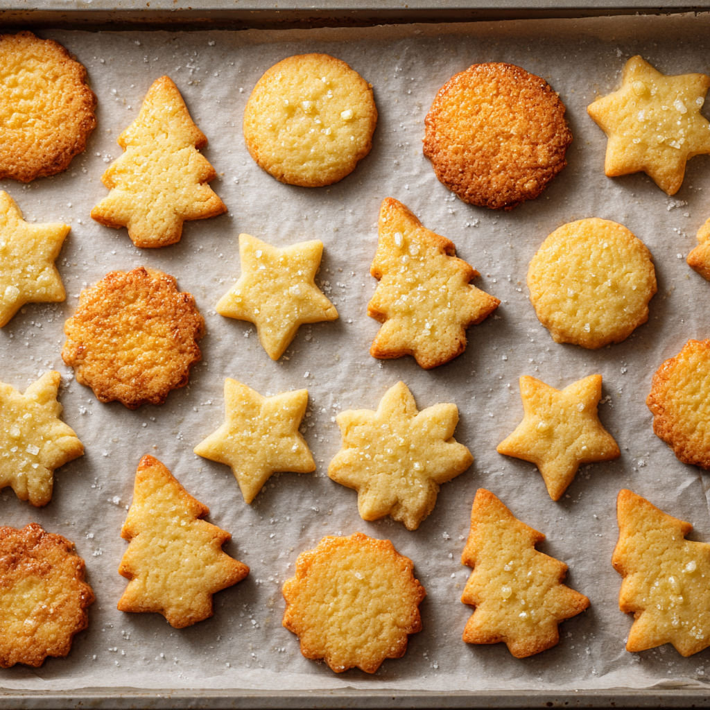 Biscuits sablés dorés et tendres de Noël.