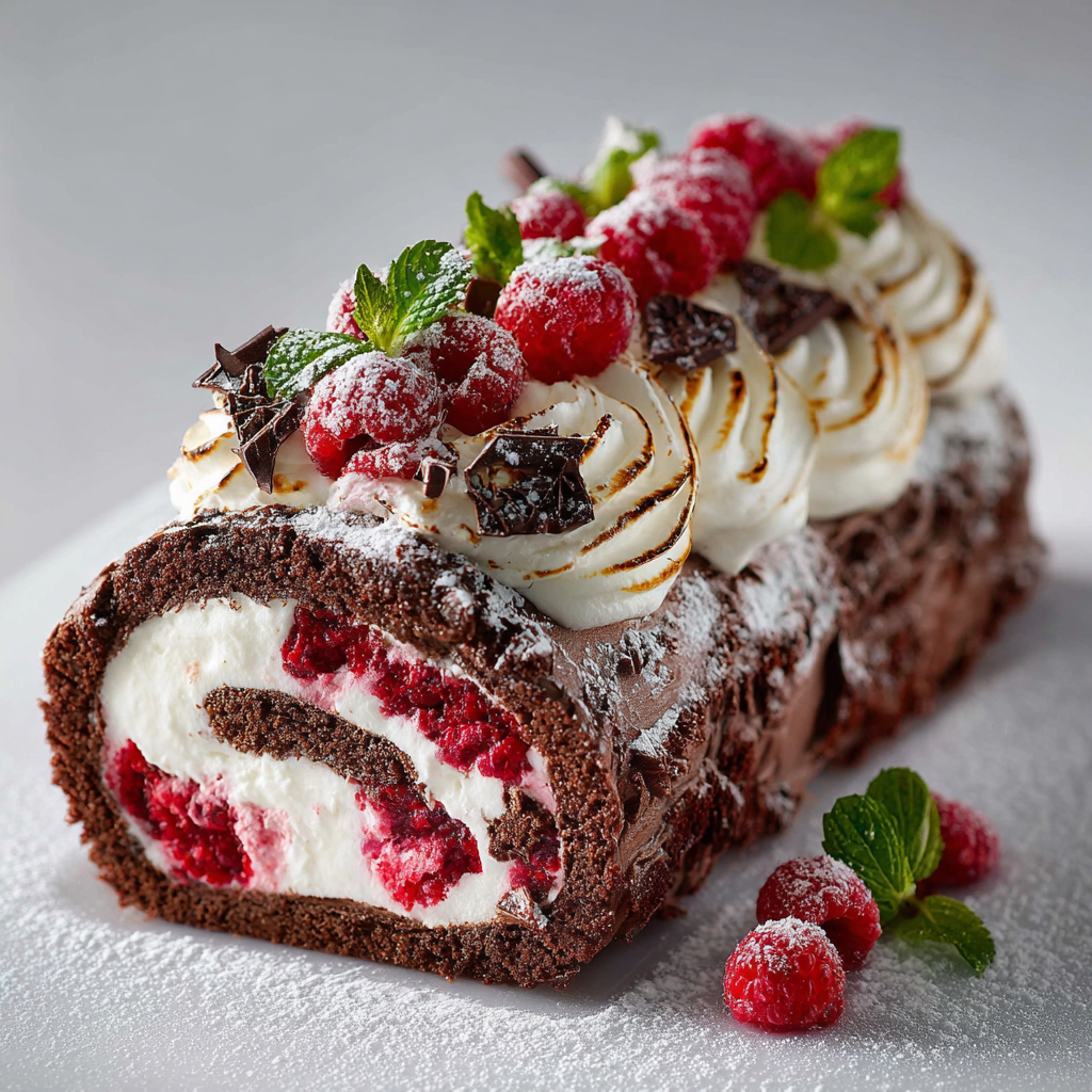 Dessert glacé aux framboises et chocolat signé Lesley Chesterman, idée gourmande.