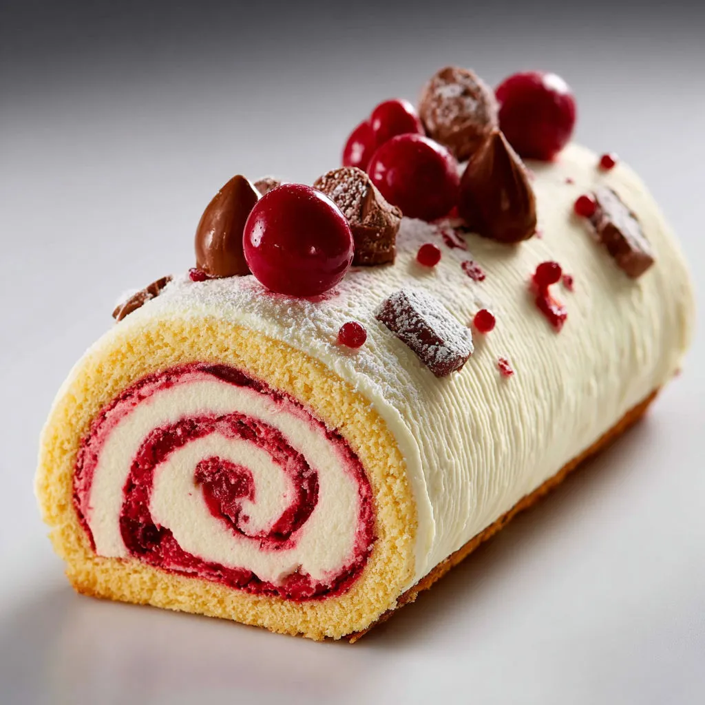 Gourmandise roulée mascarpone, cerises et Schoko-Bons.