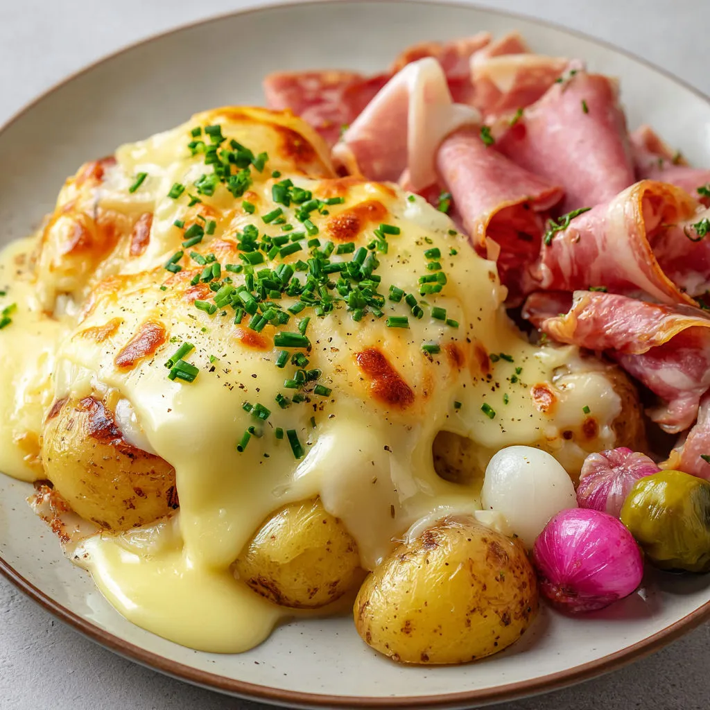 Raclette Extra Gourmande avec Pommes de Terre et Condiments Savoureux.