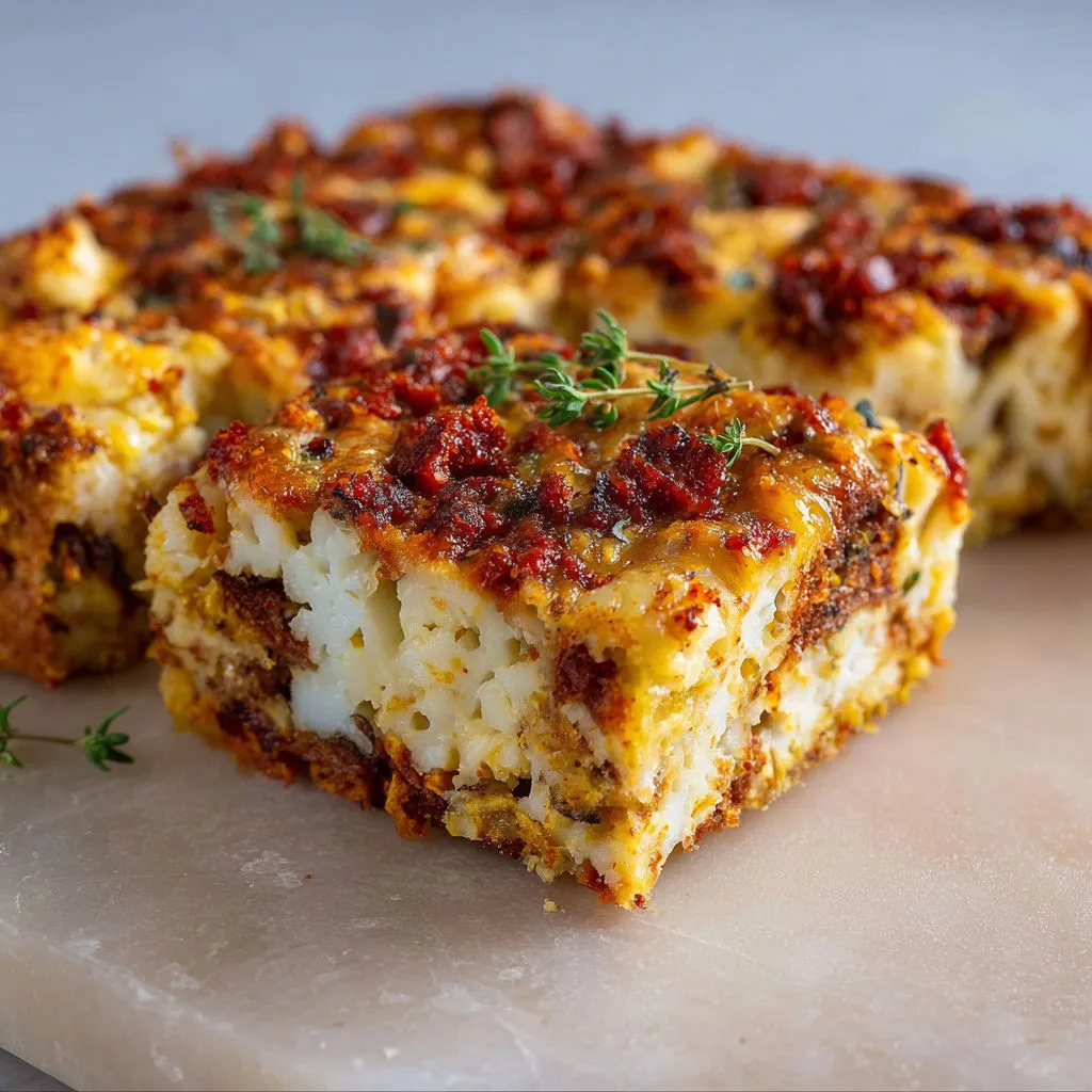 Gâteau Gourmand au Chou-Fleur & Chorizo, Moelleux et Senteur du Sud.