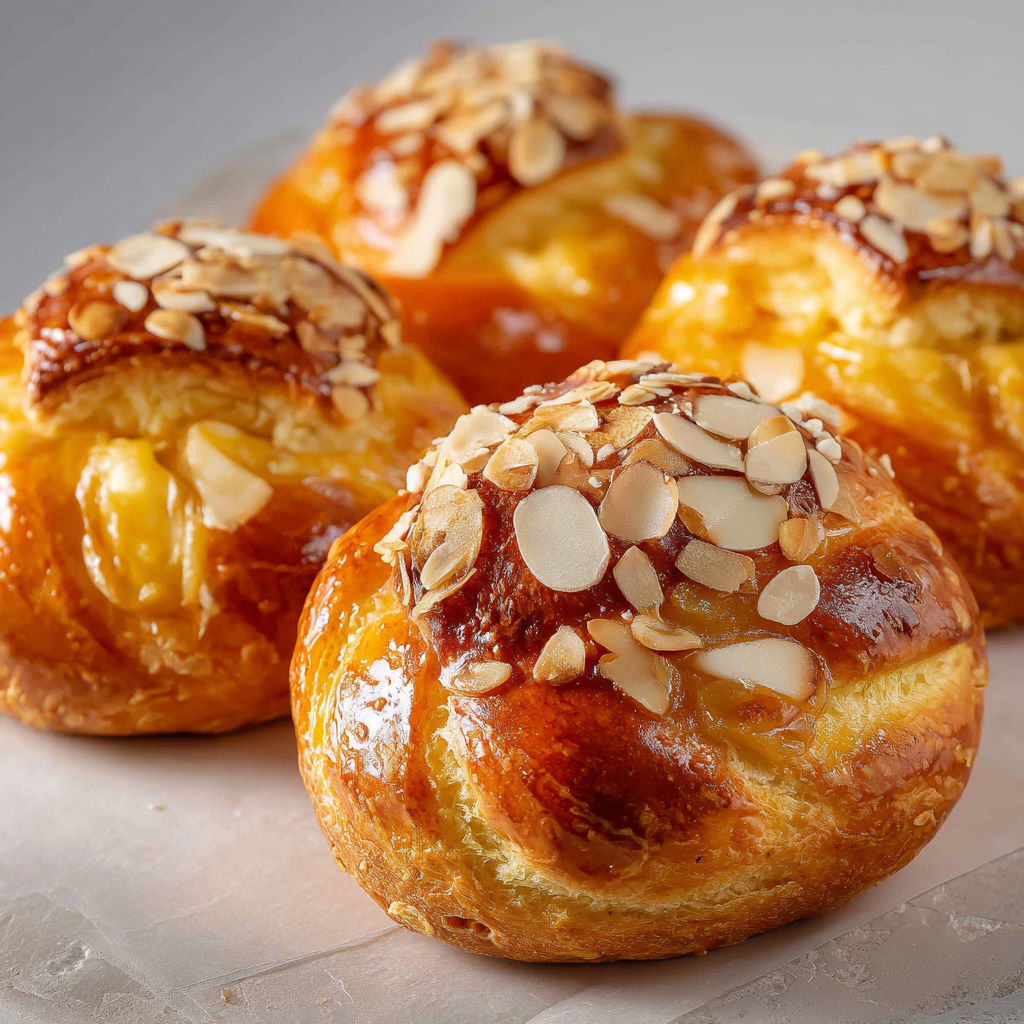 Brioche tendre pommes amandes, touche fruitée irrésistible.