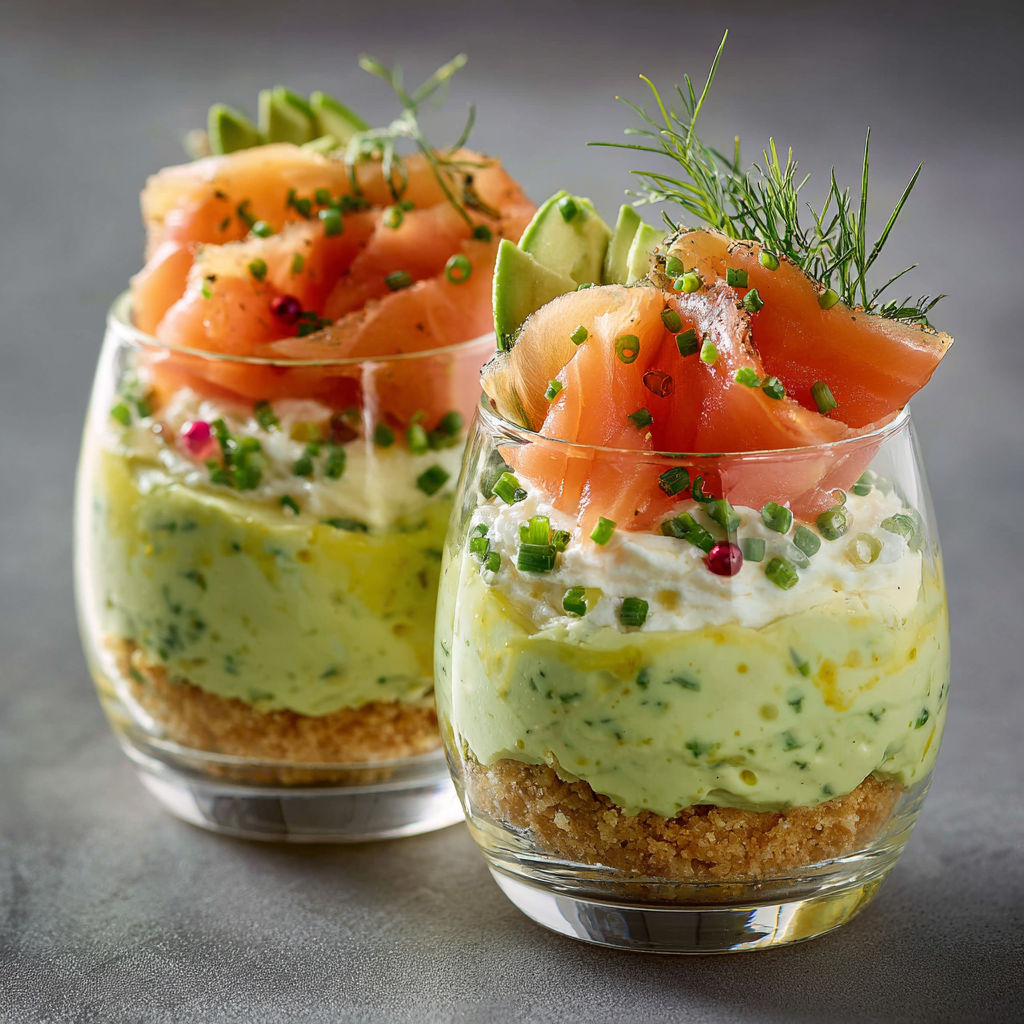 Avocat et Saumon Fumé en Verrine, Chic et Frais.
