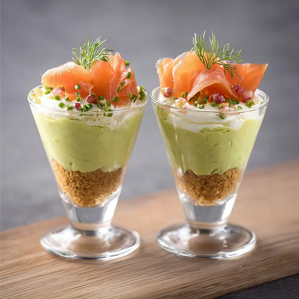 Verrine Onctueuse Avocat-Saumon, Douceur et Raffinement.