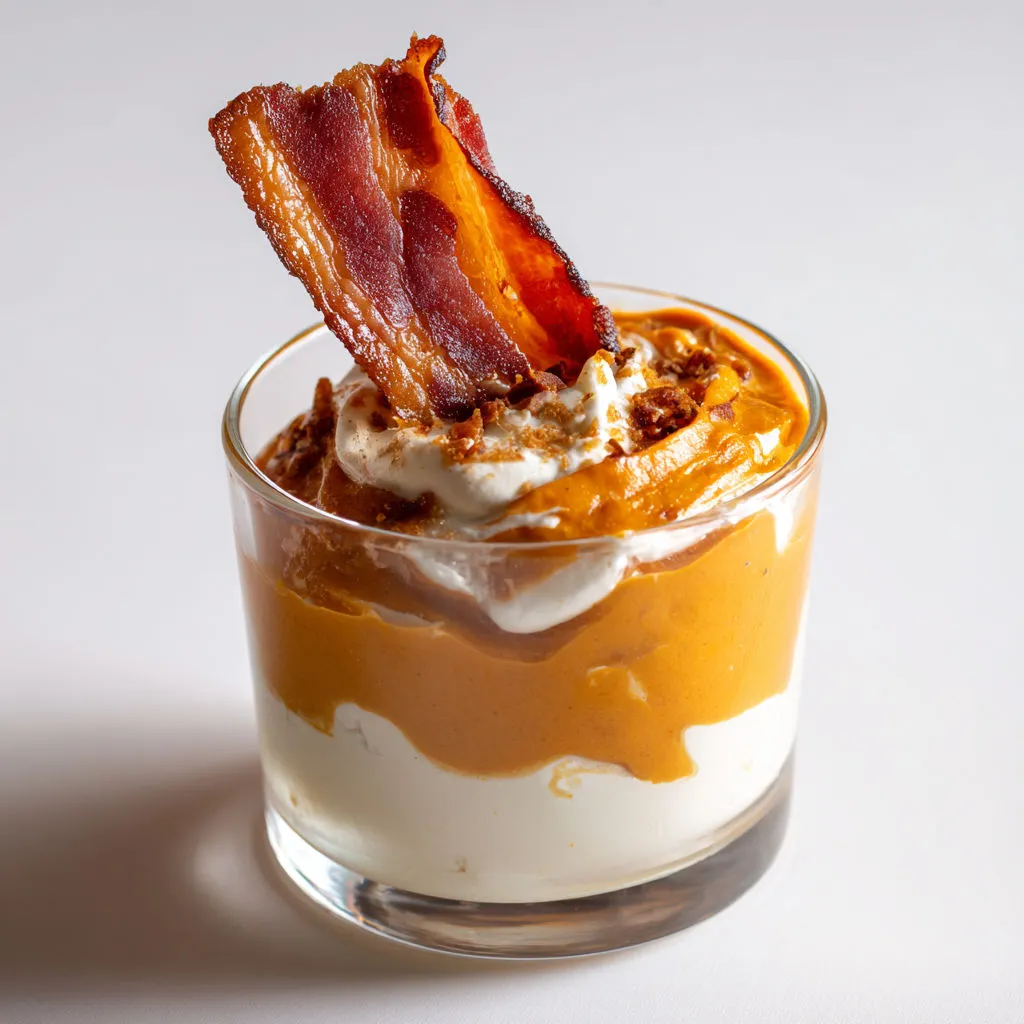 Verrines Chic Patate Douce et Bacon Croustillant.