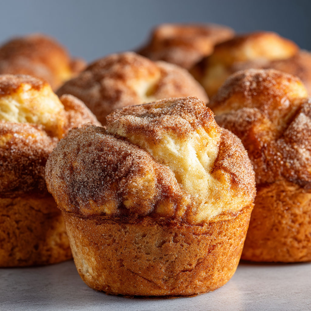 Gourmand Muffins de Pain Perdu Cannelle et Sucre, parfait pour un moment sucré.
