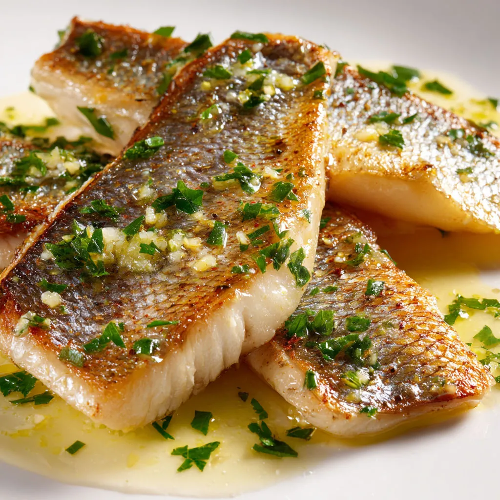 Daurade cuisinée avec beurre et citron, un plat simple et délicieux.