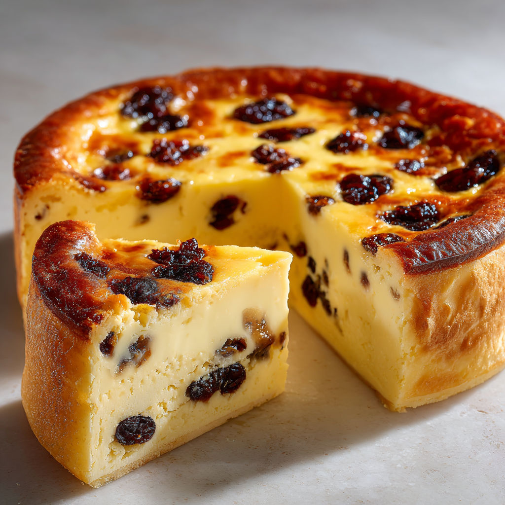 Far Breton doux aux pruneaux, texture crémeuse vanillée.