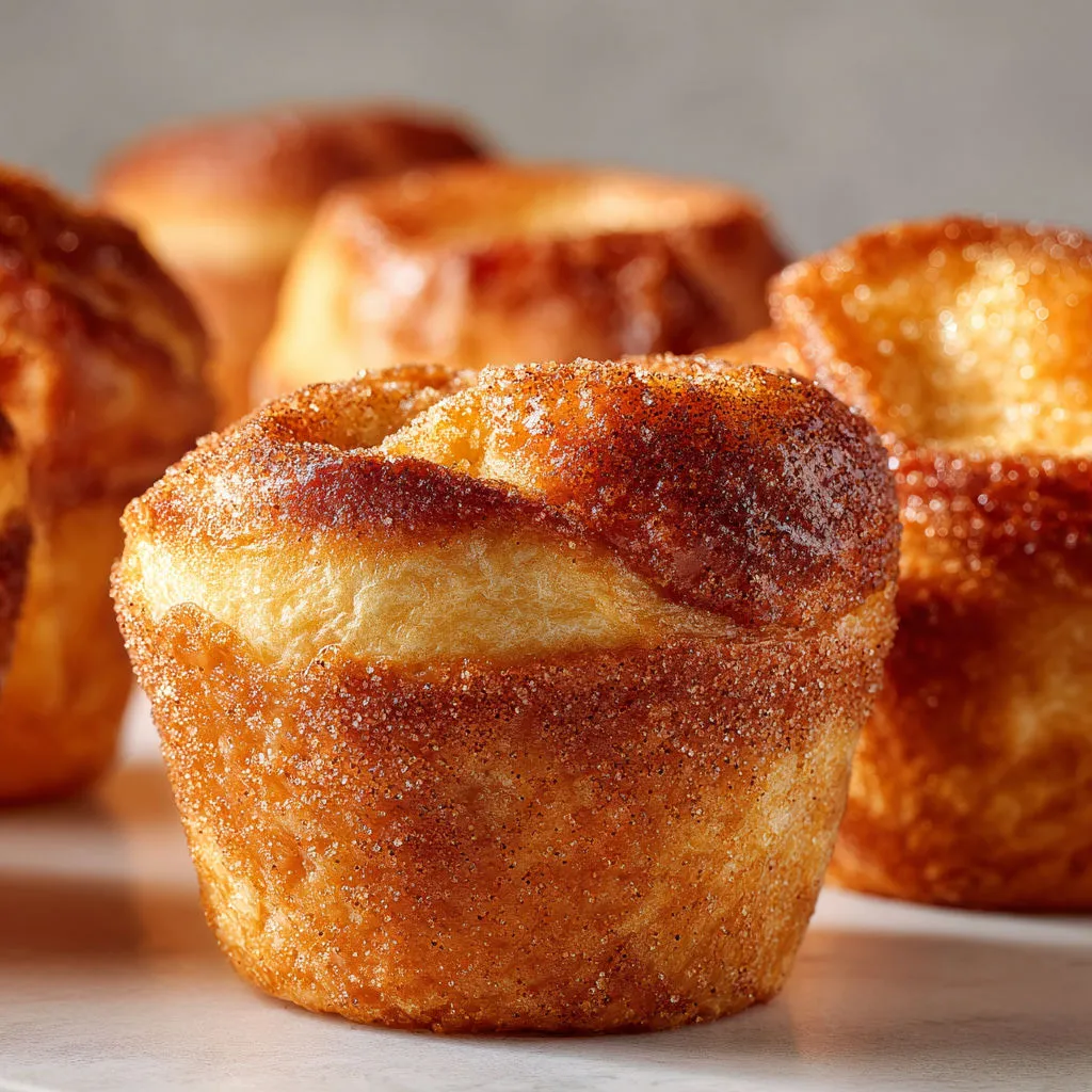 Muffins Pain Perdu hyper gourmands à la cannelle et caramel.