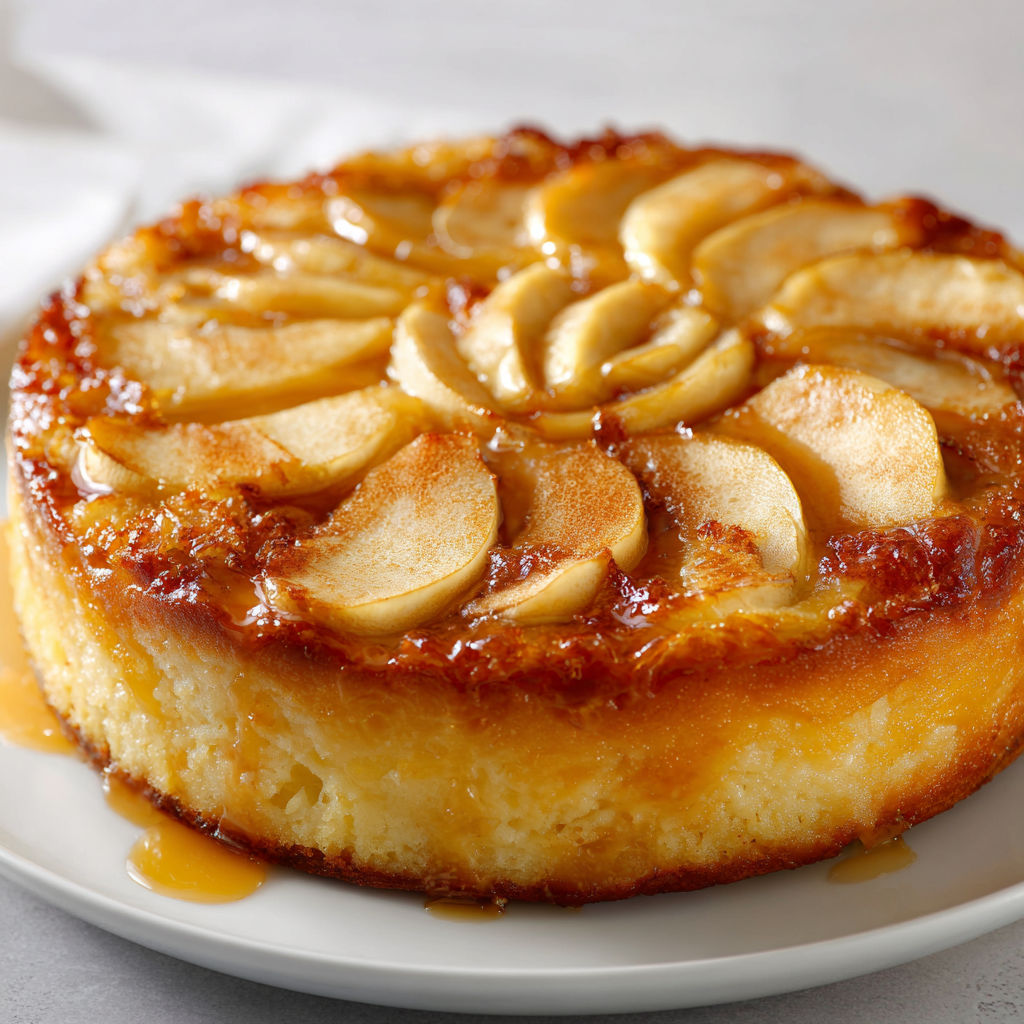 Flan aux pommes doré avec pâte légère, parfait pour une pause gourmande.