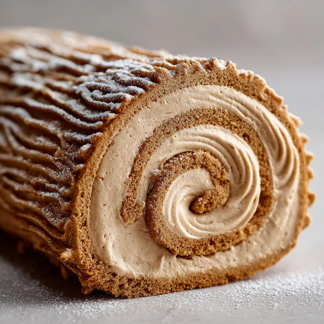 Délicieuse bûche parfumée au café, décorée pour émerveiller vos convives à table.