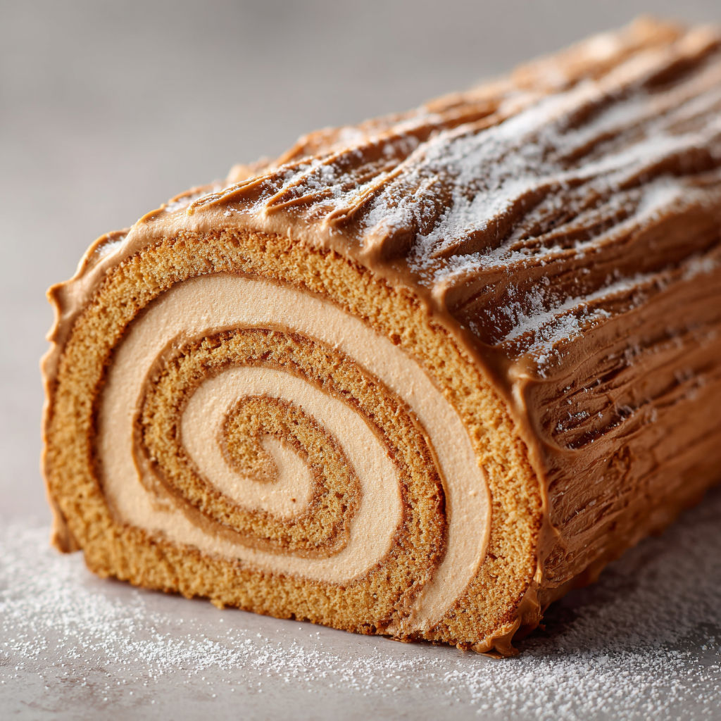 Gâteau Roulé Café Fête Fondant.