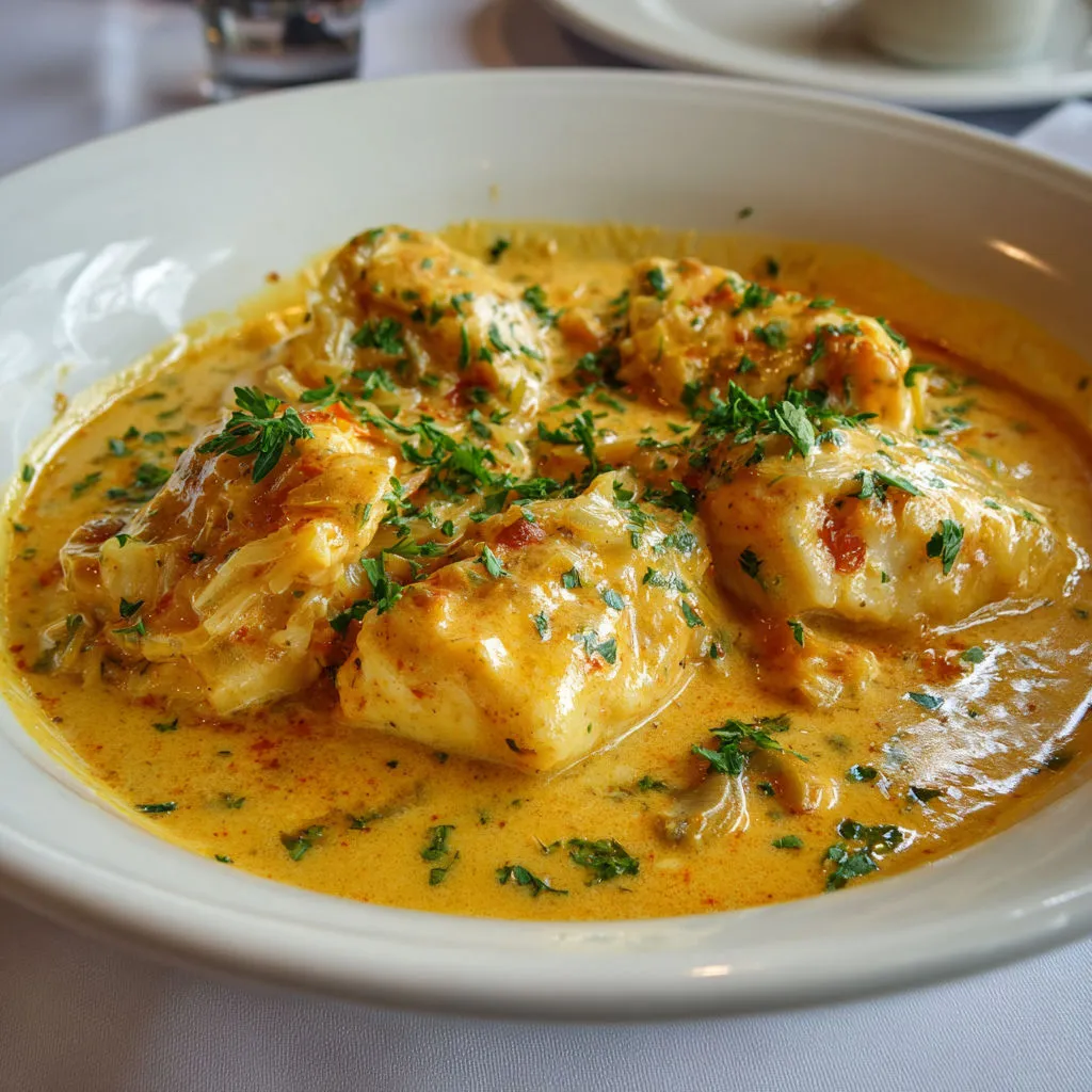 Blanquette cabillaud bisque homard revisitée.