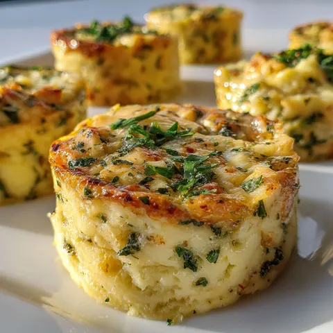 Flans de thon moelleux avec fromage et herbes, parfaits pour accompagnement ou bouchées d'apéritif.