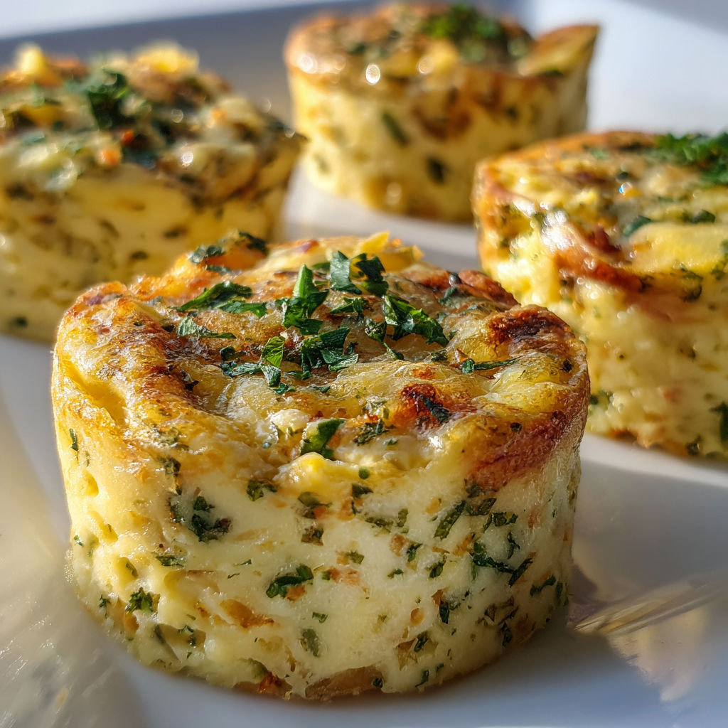 Flans moelleux au thon et fromage râpé.