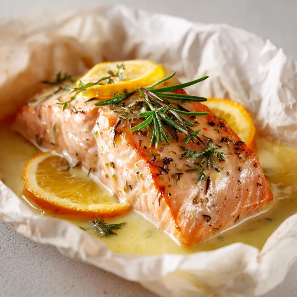 Saumon moelleux aux notes d’agrumes, un plat parfumé et coloré.