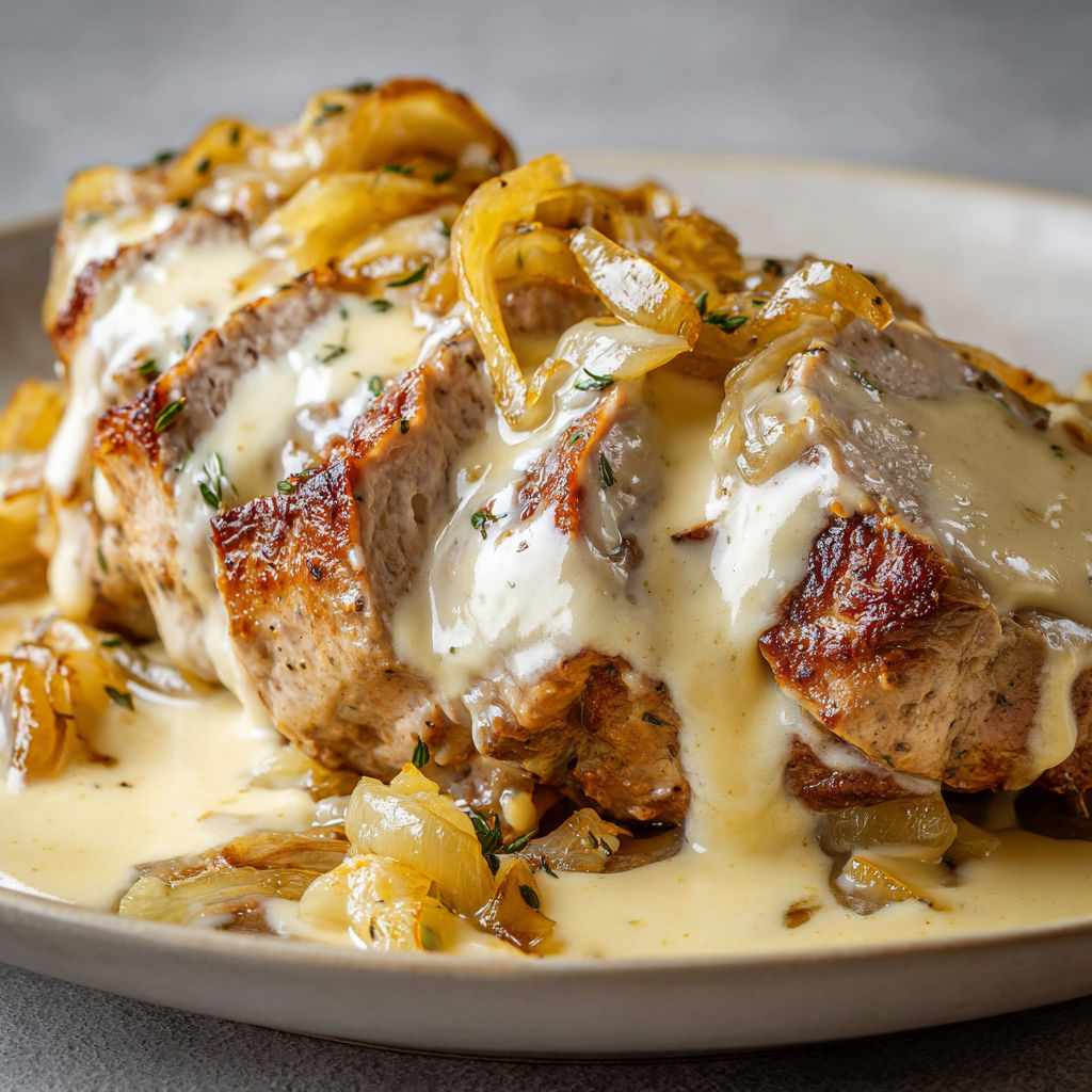 Filet mignon montagnard, oignons caramélisés et reblochon bien fondant.