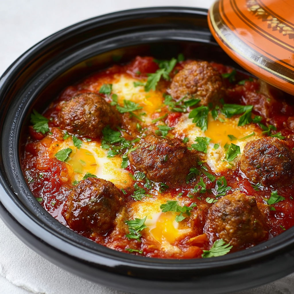 Kefta aux œufs façon tajine marocain, plat gourmand et parfumé