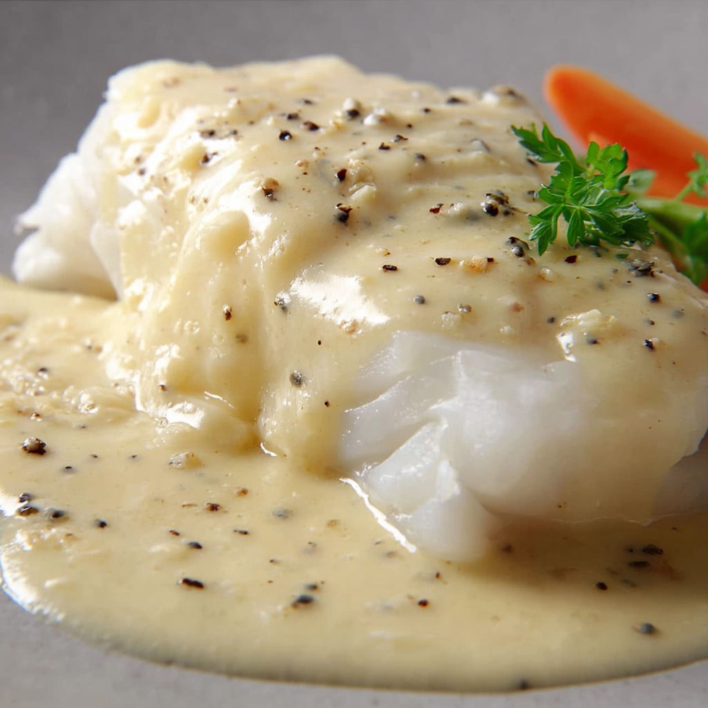 Délicieux cabillaud en papillote avec une sauce légère au doux parfum de vanille.