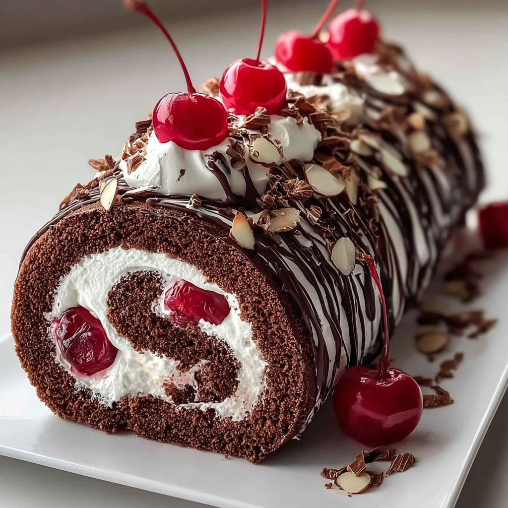 Ce fameux roulé Forêt-Noire suisse, idéal pour un moment gourmand.