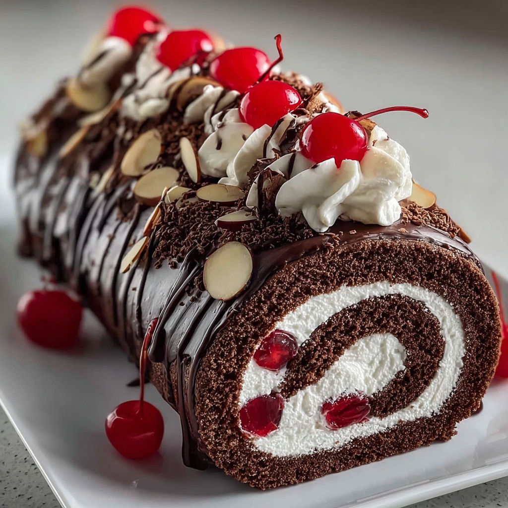 Le roulé Forêt-Noire suisse, parfait à partager en famille.