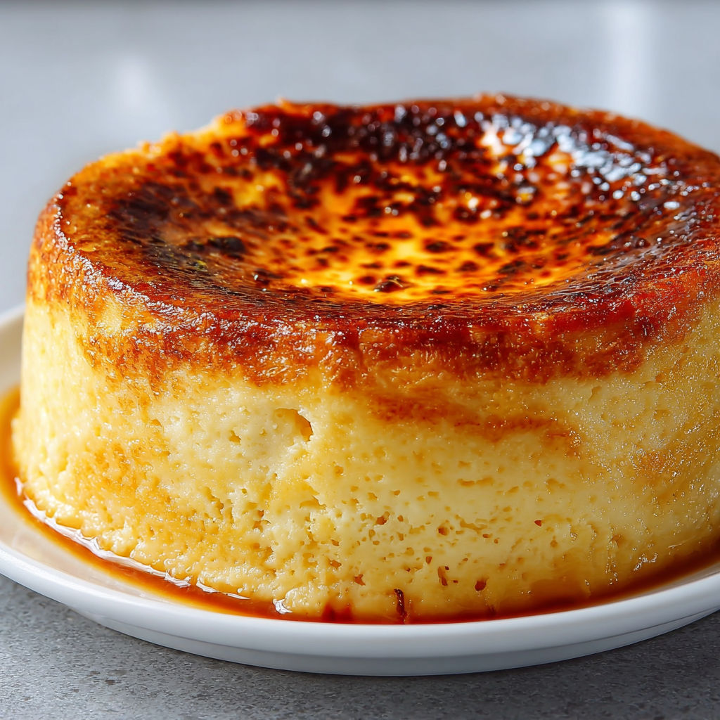 Flan très haut maison façon boulanger, tout vanillé et très crémeux.