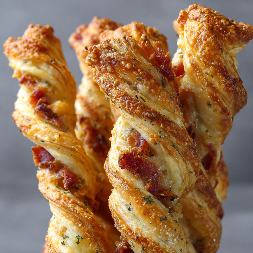 Petites torsades croustillantes garnies, prêtes pour l’apéro.