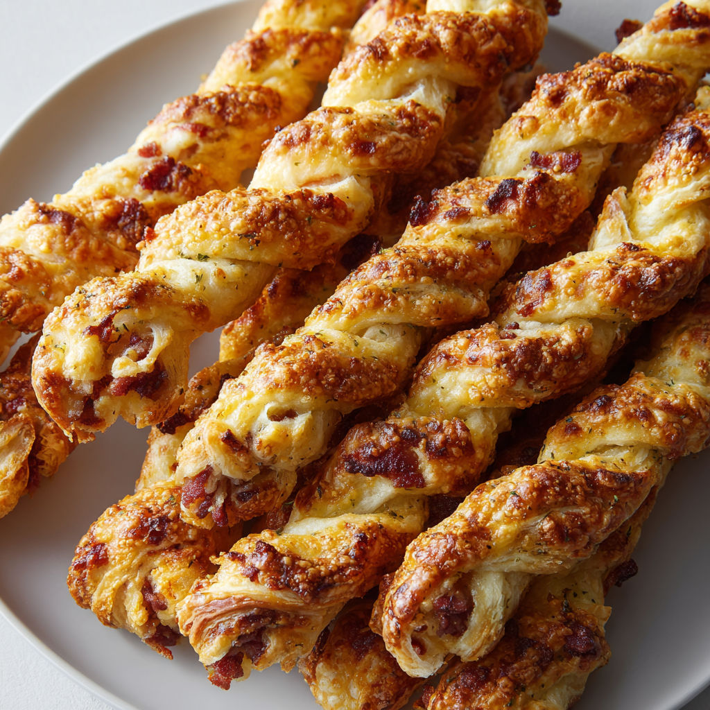 Torsades feuilletées dorées spéciales apéro sur une planche.