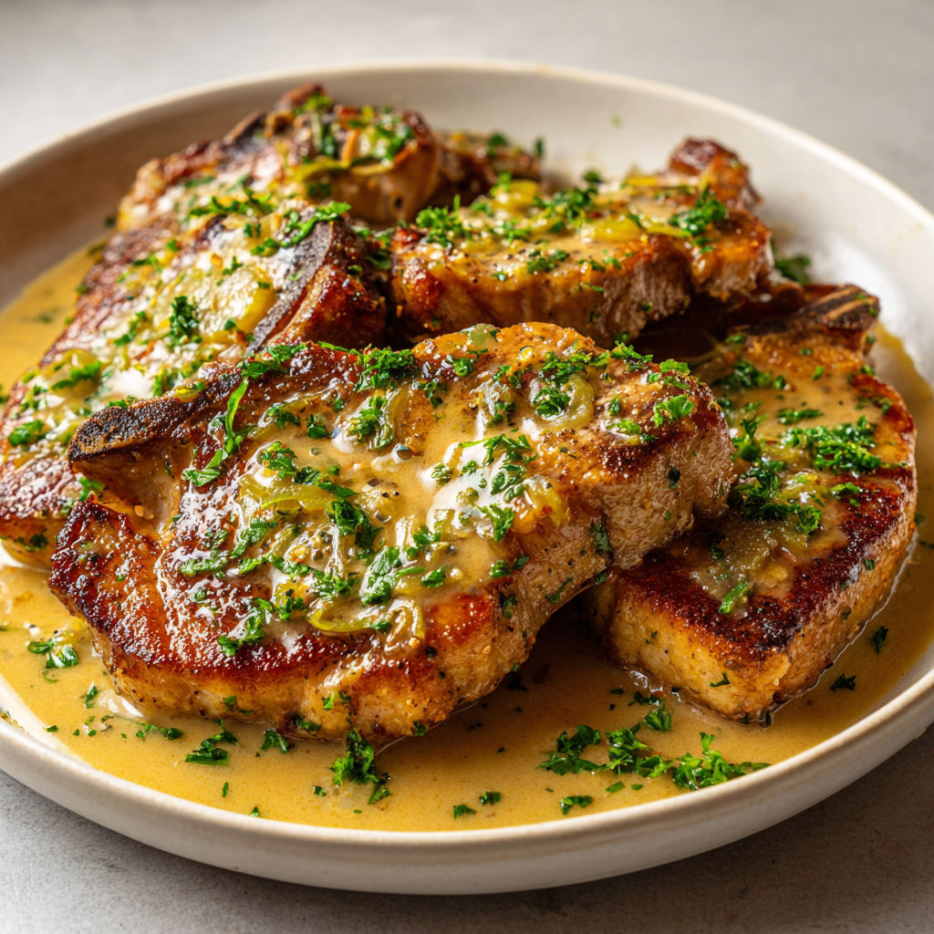 Beau plat de côtes de porc en sauce.