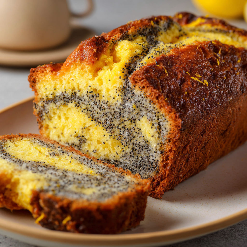 Une belle part de marbré citron pavot bien tendre, marbrage chic.