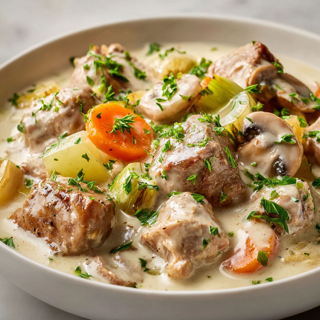 Blanquette de veau onctueuse Airfryer et légumes fondants carottes inclus.