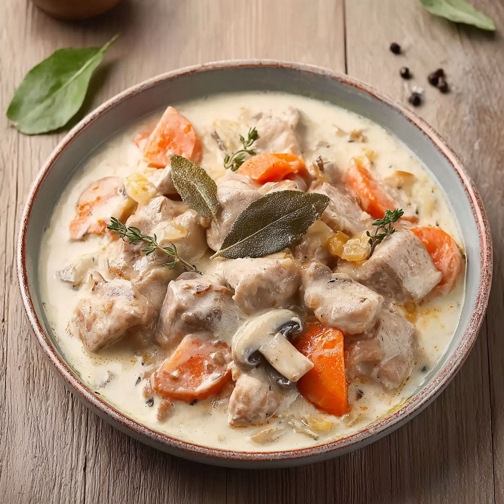 Blanquette de veau au Thermomix légère, facile à manger tous les jours.