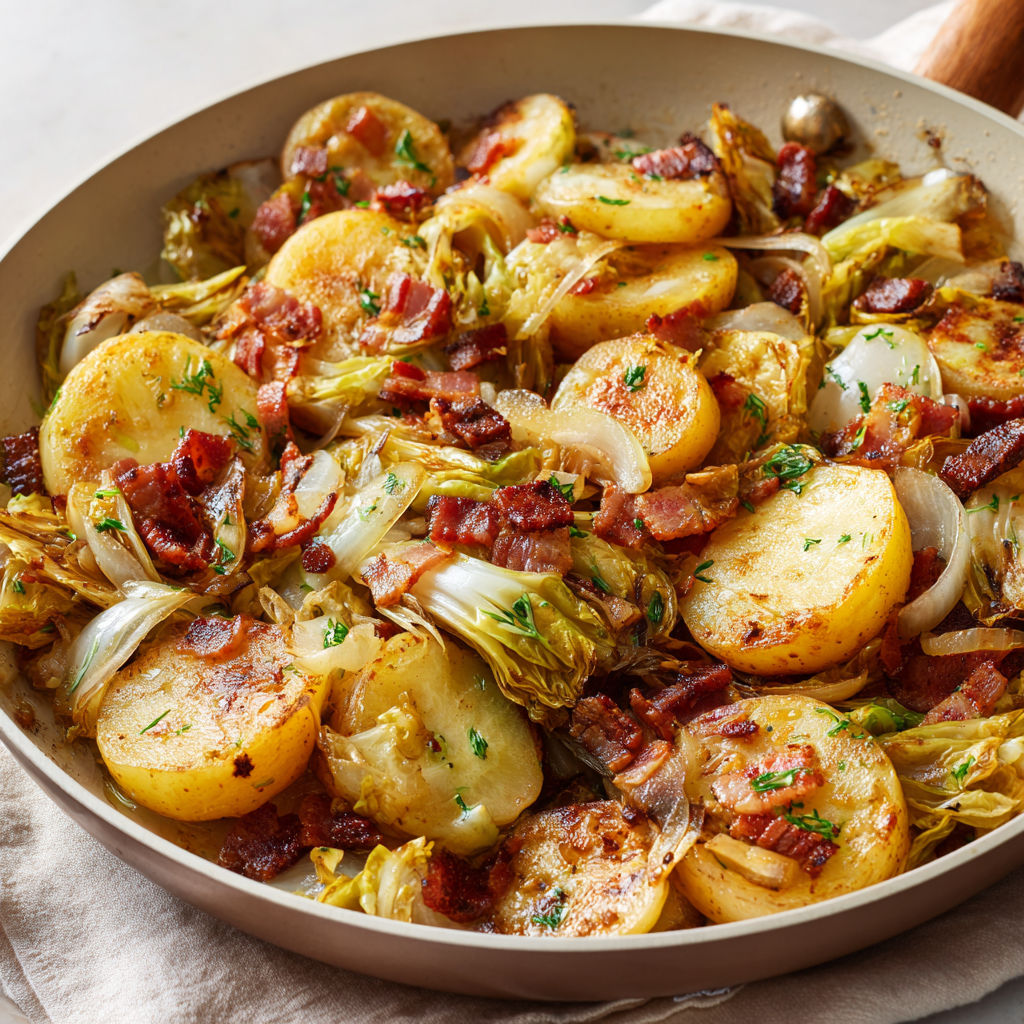 Plat paysan aux endives, pommes de terre et lardons bien fondant.